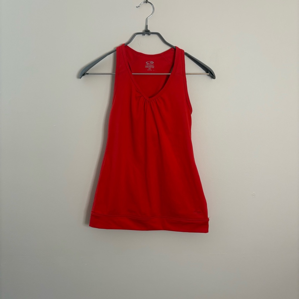 Champion Vibrant Red Sleeveless Fitted Tank Top Womens XS Running Gym Shirt